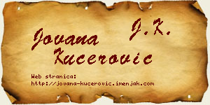 Jovana Kućerović vizit kartica
